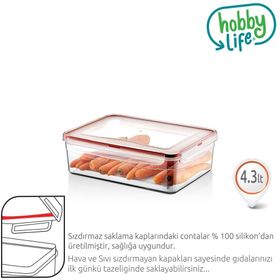 Hobby Life Plastik 4.3 Lt Dikdörtgen Sızdırmaz Saklama Kabı