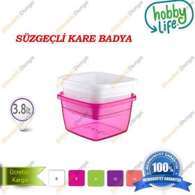 Hobby Life Zümrüt 3.8 lt Süzgeçli Kare Badya