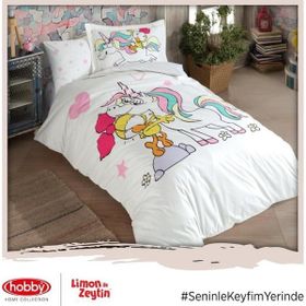 Hobby Limon ile Zeytin V1 Beyaz Lisanslı Tek Kişilik Nevresim Takımı