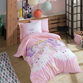 Hobby Magical Pembe Tek Kişilik Poplin Nevresim Takımı