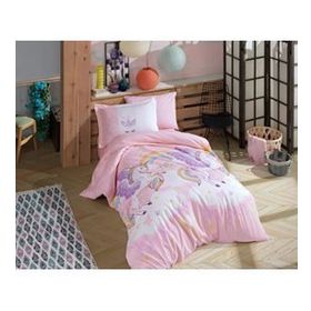 Hobby Magical Pembe Tek Kişilik Poplin Nevresim Takımı