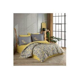 Hobby Poplin Alanza Sarı Çift Kişilik Nevresim Takımı
