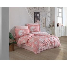 Hobby Poplin Flora Pudra Çift Kişilik Nevresim Takımı