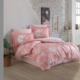 Hobby Poplin Flora Pudra Çift Kişilik Nevresim Takımı