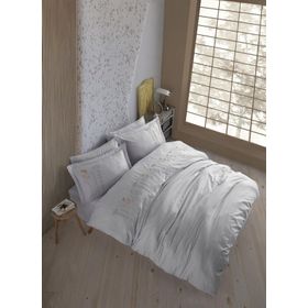 Hobby Poplin Premium Diva Gri Çift Kişilik Nevresim Takımı