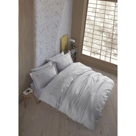 Hobby Poplin Premium Diva Gri Çift Kişilik Nevresim Takımı