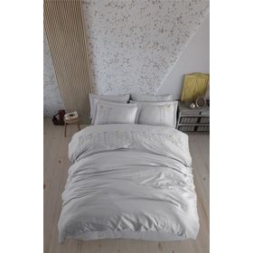 Hobby Poplin Premium Diva Gri Çift Kişilik Nevresim Takımı