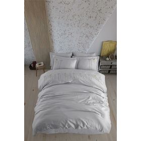 Hobby Poplin Premium Diva Gri Çift Kişilik Nevresim Takımı