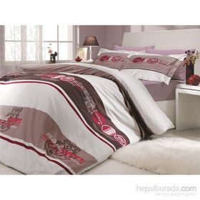 Hobby Poplin Rota Bordo Tek Kişilik Nevresim Takımı