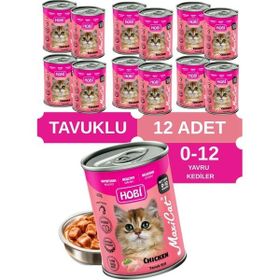 Hobi 12x400 gr Maxicat Tavuklu Yavru Kedi Konservesi