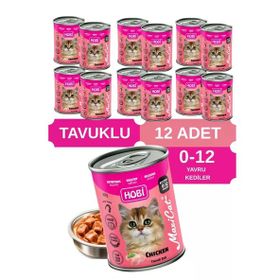 Hobi 12x400 gr Maxicat Tavuklu Yavru Kedi Konservesi