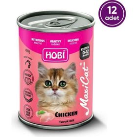 Hobi 12x400 gr Maxicat Tavuklu Yavru Kedi Konservesi