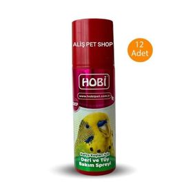 Hobi 200 ml 12 Adet Kafes Kuşları İçin Deri ve Tüy Bakım Spreyi