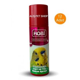 Hobi 200 ml 12 Adet Kafes Kuşları İçin Deri ve Tüy Bakım Spreyi