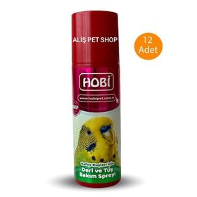 Hobi 200 ml 12 Adet Kafes Kuşları İçin Deri ve Tüy Bakım Spreyi