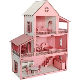 Hobi Ahşap Pembe Oyun Evi