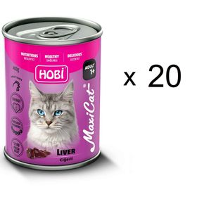 Hobi Maxicat Ciğerli 20x400 gr Kedi Konserve Mama