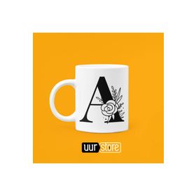 Hobi Shop A Harfi Baskılı Beyaz Porselen Kupa Bardak