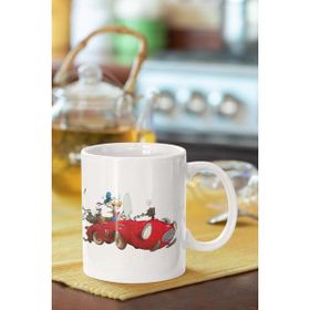 Hobi Shop Antika Araba Baskılı Porselen Kupa Bardak