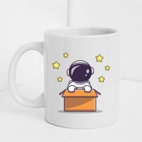 Hobi Shop Astronot Figürlü Baskılı Beyaz Kupa Bardak