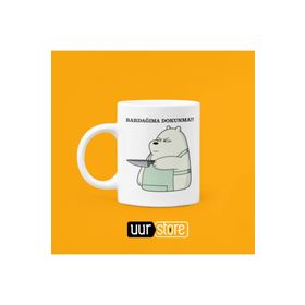 Hobi Shop Bardağıma Dokunma Baskılı Beyaz Kupa Bardak