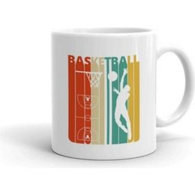Hobi Shop Basketbol Temalı Baskılı Beyaz Kupa Bardak