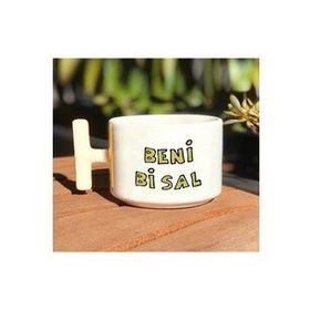 Hobi Shop Beni Bi Sal Baskılı Beyaz El Yapımı T Kulp Kupa Bardak