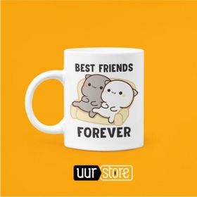 Hobi Shop Best Friends Forever Baskılı Beyaz Porselen Kupa Bardak