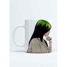 Hobi Shop Billie Eilish Baskılı Beyaz Kupa Bardak