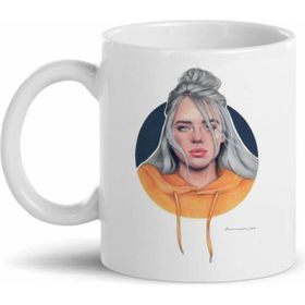 Hobi Shop Billie Eilish Baskılı D01 Beyaz Kupa Bardak