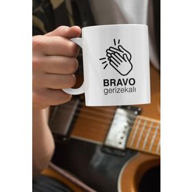 Hobi Shop Bravo Gerizekalı Yazılı Espirili Baskılı Beyaz Kupa Bardak