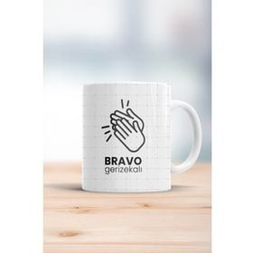 Hobi Shop Bravo Gerizekalı Yazılı Espirili Baskılı Beyaz Kupa Bardak