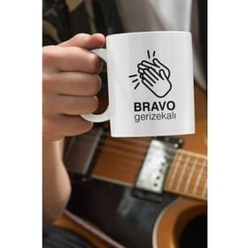Hobi Shop Bravo Gerizekalı Yazılı Espirili Baskılı Beyaz Kupa Bardak