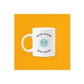 Hobi Shop Bugün Benden Uzak Durun Baskılı Mood Seramik Kupa