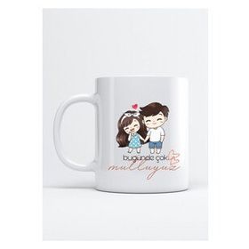 Hobi Shop Bugünde Çok Mutluyuz Baskı Porselen Kupa Bardak