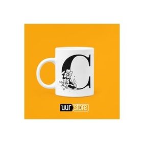 Hobi Shop C Harfi Baskılı Porselen Kupa