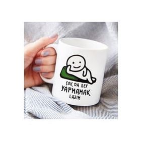 Hobi Shop çok Da Şey Yapmamak Lazım' Baskılı Komik Kupa Bardak