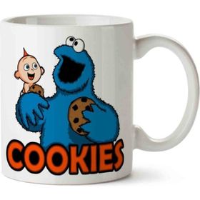 Hobi Shop Cookie Monsters Kurabiye Canavarı Beyaz Porselen Kupa Bardak