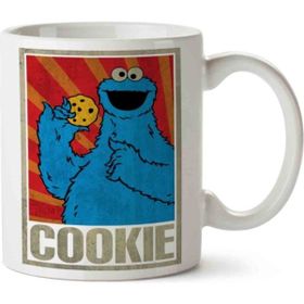 Hobi Shop Cookie Monsters Kurabiye Canavarı Beyaz Porselen Kupa Bardak