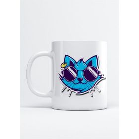 Hobi Shop Cool Kedi Sticker Kupa Bardak -