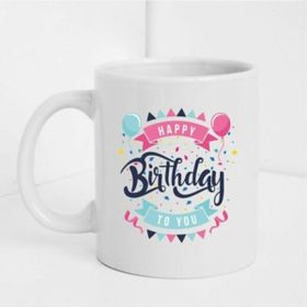 Hobi Shop Doğum Günü Temalı Baskılı Beyaz Kupa Bardak