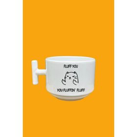 Hobi Shop Fluff You Fluffin Fluff Baskılı Mood T Beyaz Kupa Fincan