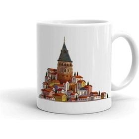 Hobi Shop Galata Kulesi Baskılı Beyaz Kupa Bardak
