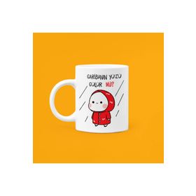 Hobi Shop Garibanın Yüzü Gülür Mü Baskılı Mood Seramik Beyaz Kupa Bardak