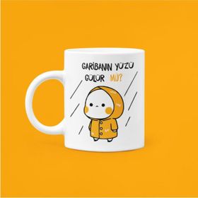 Hobi Shop Garibanın Yüzü Gülür Mü Baskılı Mood Seramik Beyaz Kupa Bardak