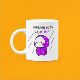 Hobi Shop Garibanın Yüzü Gülür Mü Baskılı Mood Seramik Beyaz Kupa Bardak