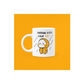 Hobi Shop Garibanın Yüzü Gülür Mü Baskılı Mood Turuncu Seramik Beyaz Kupa Bardak