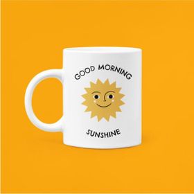 Hobi Shop Good Morning Sunshine Baskılı Mood Beyaz Porselen Kupa Bardak