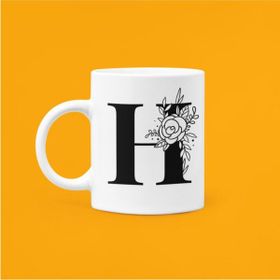 Hobi Shop H Harfi Baskılı Beyaz Kupa Bardak