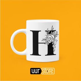 Hobi Shop H Harfi Baskılı Porselen Kupa